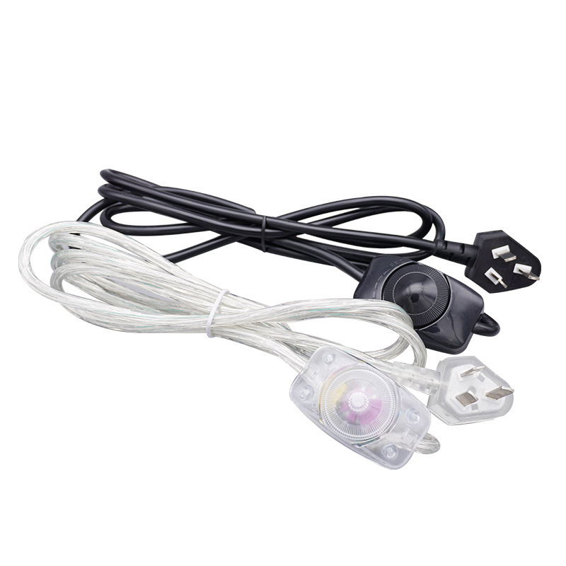 中国3C三扁插台灯可调光开关线电源三插连接线电线转接头