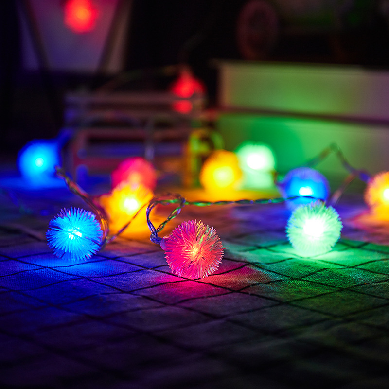 Factory wholesale led string fur ball dandelion lights festival lights wedding decoration lights all over the sky Christmas lights