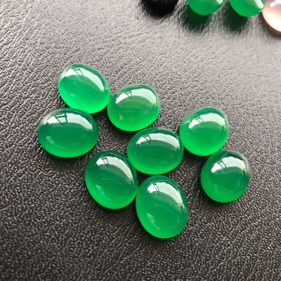 [Agate ring noodles]Spot Green 12*14 Arc bottom ring surface diy Handicraft Hairpin head agate Abstaining face