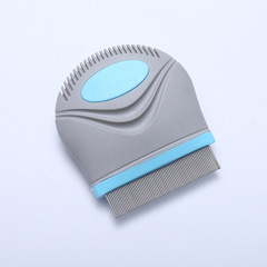 New Single-Sided Pet Flea Comb for Dogs and Cats, Dense-Toothed Pet Grooming and Detangling Stainless Steel Pin Comb