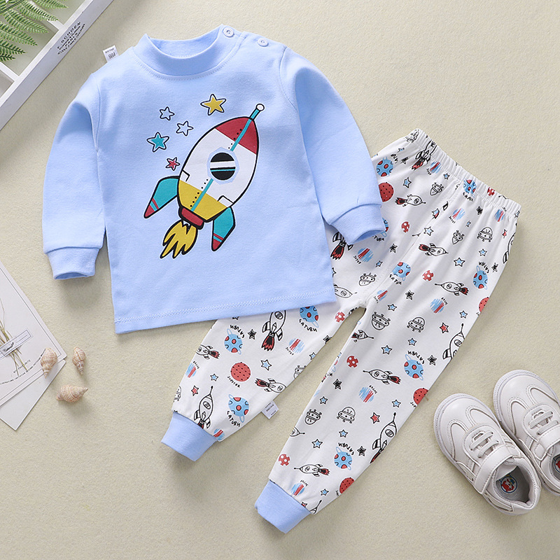 Conjunto de ropa de otoño para niños nuevo traje de otoño de algodón puro pantalones de otoño para niños pijamas de otoño para niñas ropa de hogar para niños al por mayor image 11