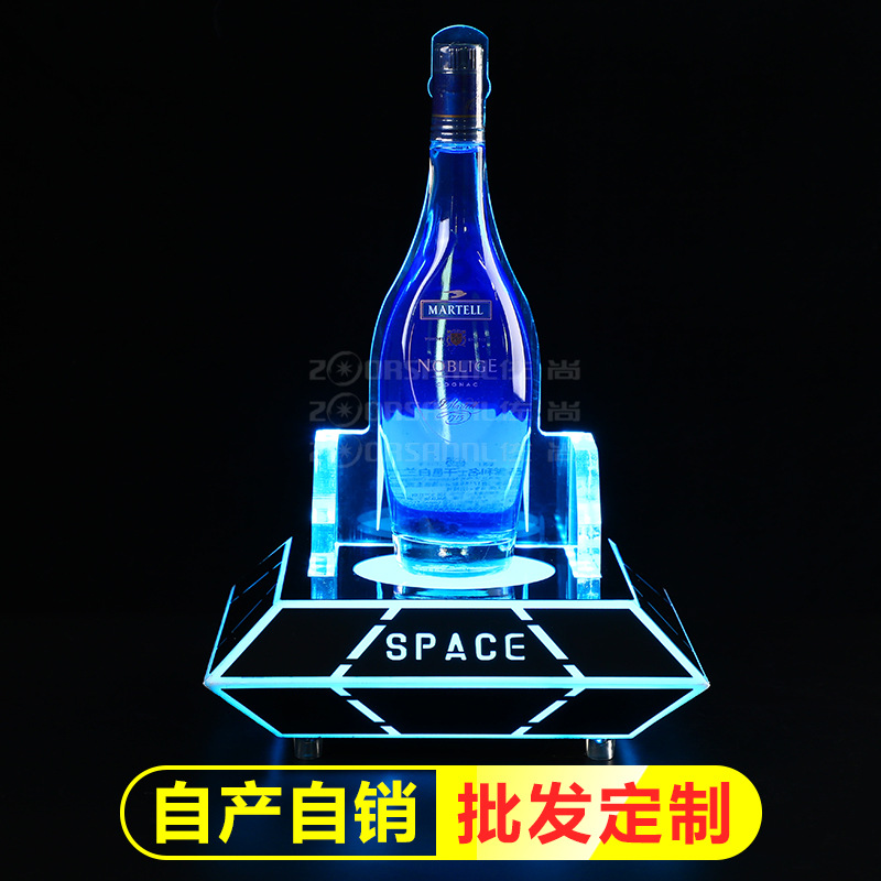 Zuochang luminoso titular del vino extranjero creativo bar KTV estante del vino cóctel LED champán base acrílico titular del vino