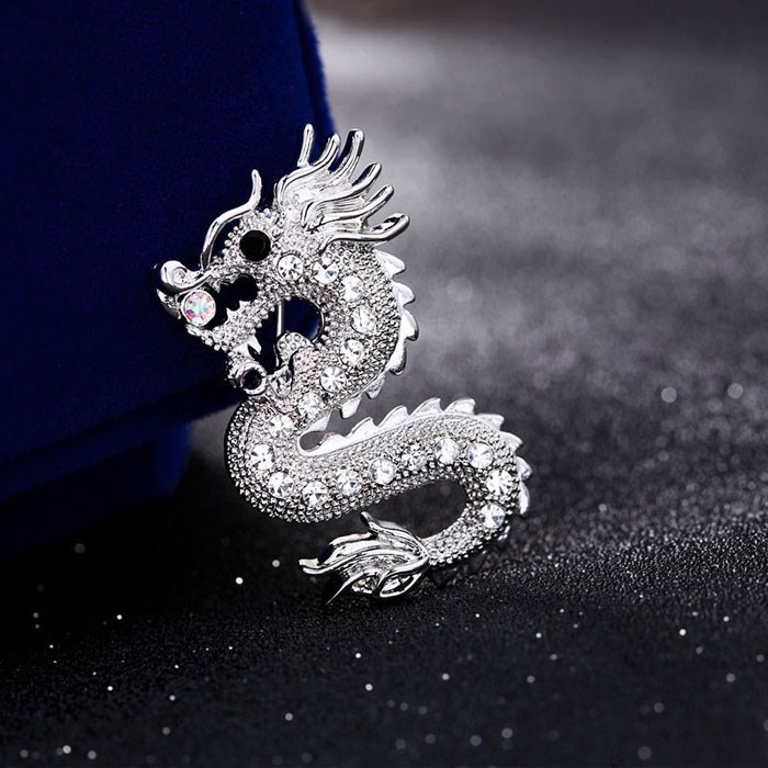 Estilo chino retro dragón broche insignia de los hombres de estilo coreano ropa simple collar decorativo pin traje pin ramillete Accesorios