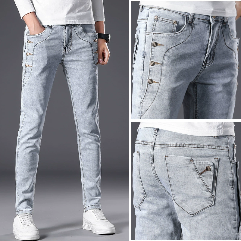 (Cross-border trading), fitted jeans, trousers, mid rise, Korean style