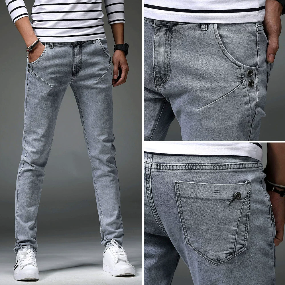 (Cross-border trading), fitted jeans, trousers, mid rise, Korean style
