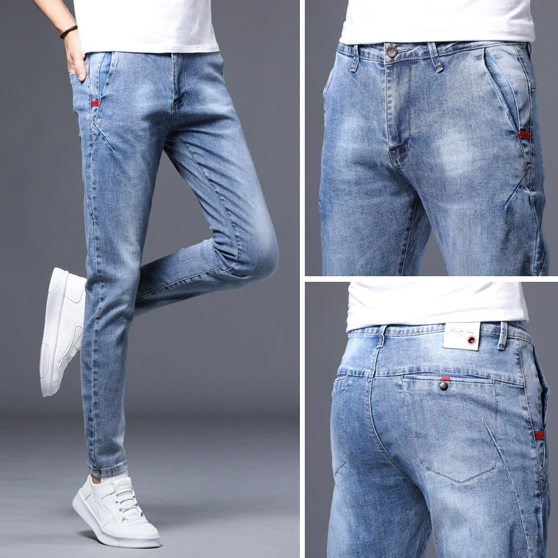 (Cross-border trading), fitted jeans, trousers, mid rise, Korean style