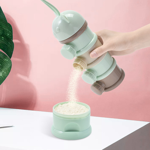 Portable baby milk powder box, large-capacity colorful multi-layer food supplement box, independent layered milk powder compartment, out-of-door storage box