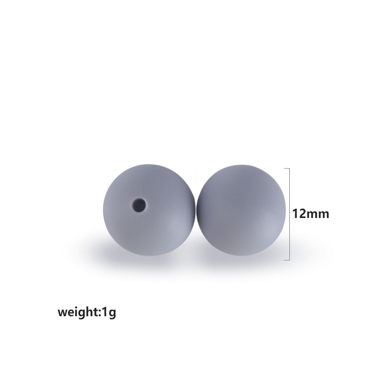 12mm perlas de silicona molar juguete teether pulsera pezón cadena collar accesorios infantil DIY accesorios de la joyería