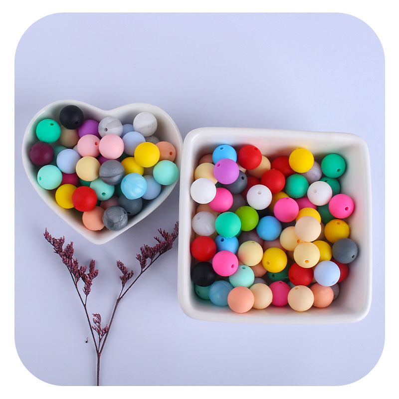 12mm perlas de silicona molar juguete teether pulsera pezón cadena collar accesorios infantil DIY accesorios de la joyería