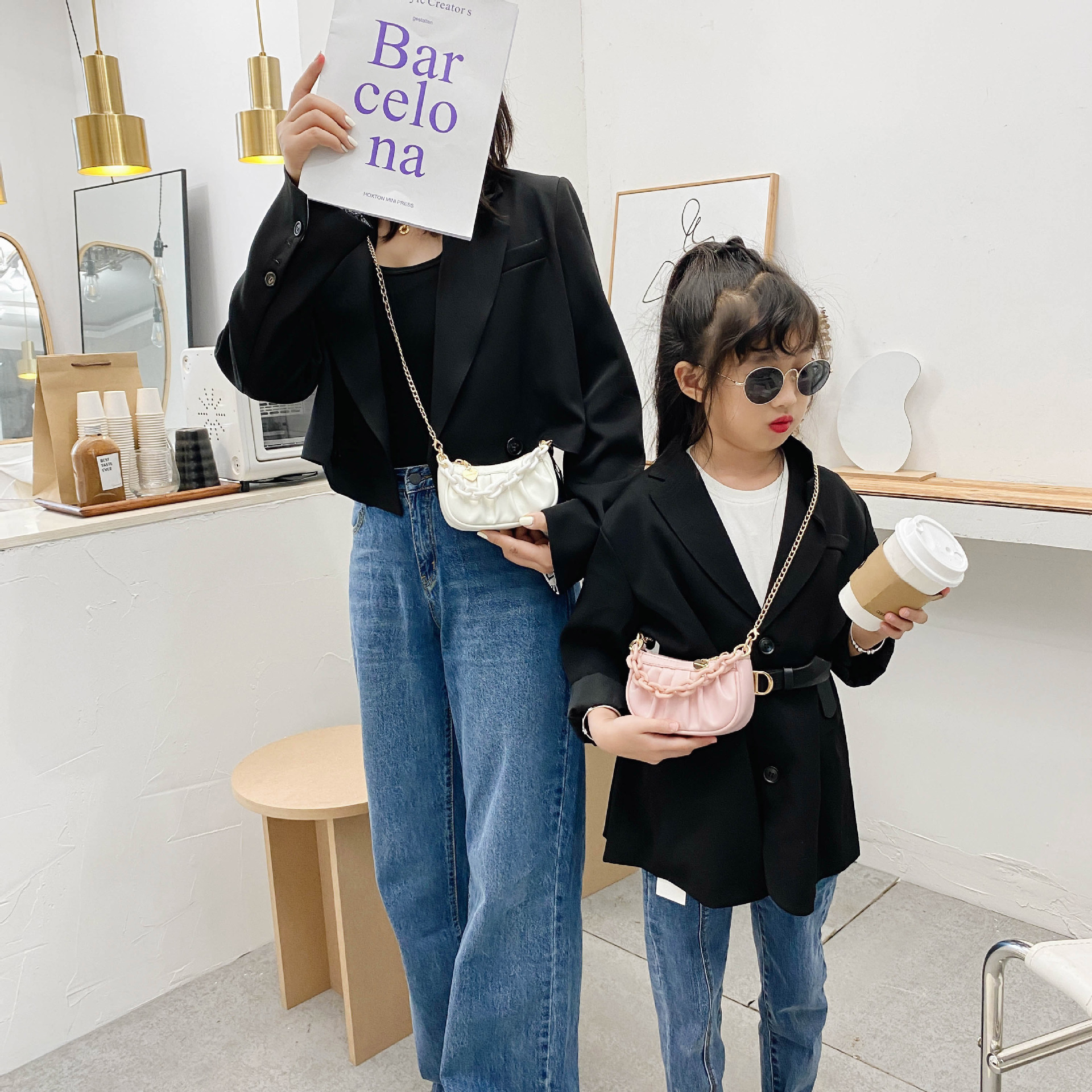 Bolso para niños 2021 Otoño Nueva princesa bolsa de mensajero moda todo partido bolso de hombro entre padres e hijos estilo occidental bolso de niña