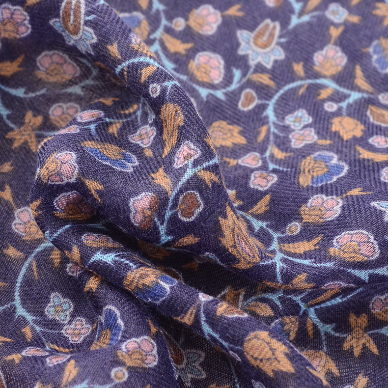 Nueva primavera y verano estilo bohemio chal pequeña bufanda floral bufanda de seda Yunnan Lijiang viajes algodón y lino bufanda impresa