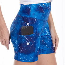 亚马逊 eBay 速卖通2023外贸女士扎染印花提臀健身跑步短裤瑜伽裤