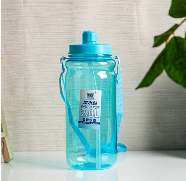 5l Celia fábrica de plástico botella de agua fría paja espacio Copa con mango de doble uso botella de agua de gran capacidad Indonesia