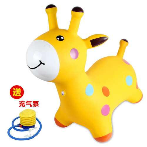 Haha ball jumping deer jingle inflatable jumping horse music children's leather horse thickened and enlarged with inflatable tool kit