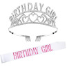 Flash Diamond Birthday Crown BIRTHDAY GIRL Party Decoration Crown Board Dance Shop Bottering Set