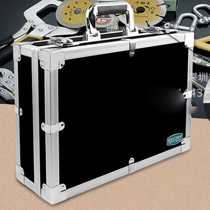厂家供应五金工具箱铝制加厚金属包边密码箱386*125*256mm
