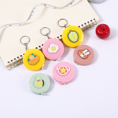 Cartoon mini tape measure multifunctional round portable tape measure measurements bust waist soft ruler clothes measuring ruler