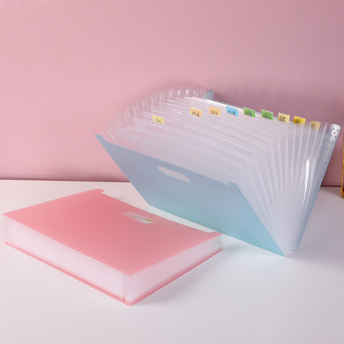 Folder multi-layer student accordion bag with classification tags, storage box, test paper organization bag, multi-functional large capacity