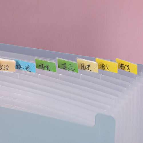 Folder multi-layer student accordion bag with classification tags, storage box, test paper organization bag, multi-functional large capacity