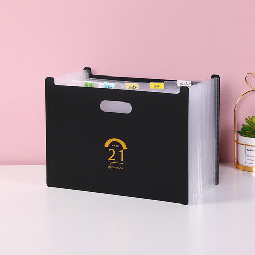 Folder multi-layer student accordion bag with classification tags, storage box, test paper organization bag, multi-functional large capacity