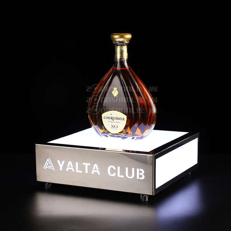Zuoshang bar Wine holder KTV soporte de exhibición base de acero inoxidable estante de vino de emisión de luz bandeja de vino titular de vino XO titular de vino extranjero