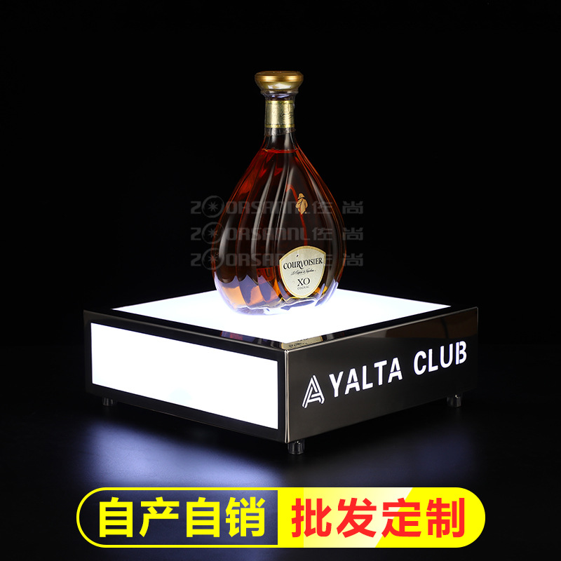 Zuoshang bar Wine holder KTV soporte de exhibición base de acero inoxidable estante de vino de emisión de luz bandeja de vino titular de vino XO titular de vino extranjero