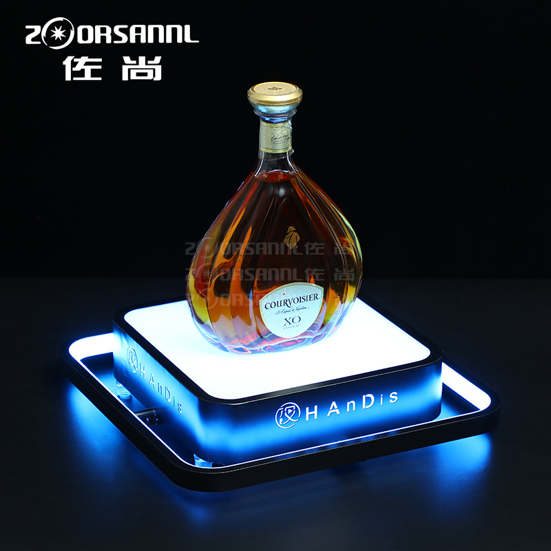 Zuoshang luminoso vino asiento colorido champán vino extranjero base recargable vino estante KTV vino props bar soporte de exhibición