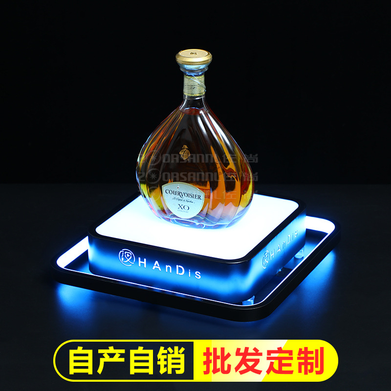 Zuoshang luminoso vino asiento colorido champán vino extranjero base recargable vino estante KTV vino props bar soporte de exhibición