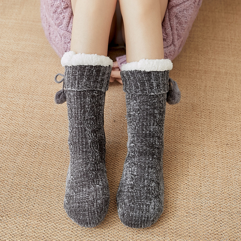 Floor Socks for Women, Adult Carpet Socks, Home Warm Fleece-Lined Leg Warmers, Postpartum Slippers, Home Fleece-Lined and Thickened