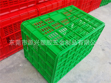 源兴塑业直供8#加厚周转萝 全新料HDPE胶框水果箱子透气网眼箩筐