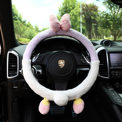 Car steering wheel cover Car cartoon short plush handle cover Anti-slip handle cover for anti-freeze and warm car in autumn and winter