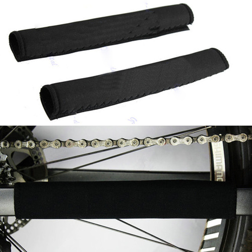 Manufacturer wholesale JSZ mountain bike chain guard thickened material black chain guard with Velcro