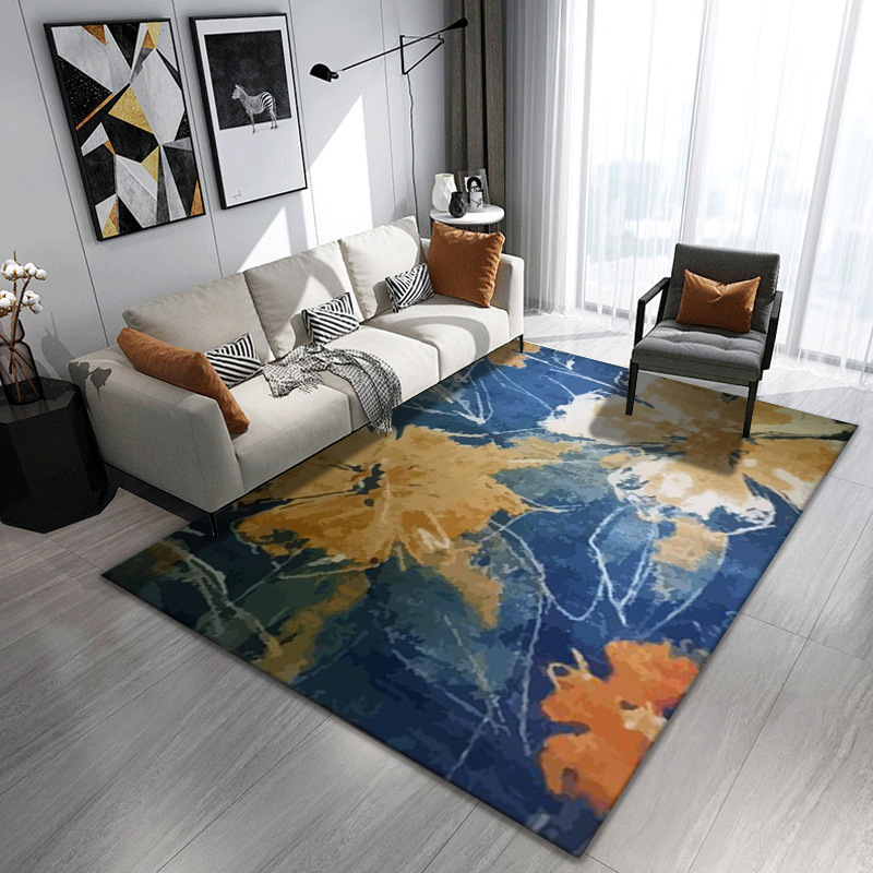 Alfombra de gran superficie estilo nórdico para sala de estar, sofá, mesa de centro, alfombra de terciopelo cristalino, fácil de cuidar y resistente al desgaste para oficina.
