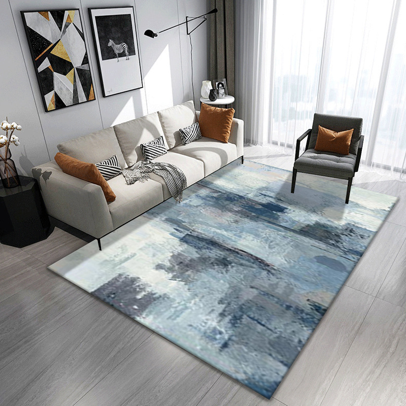 Alfombra de gran superficie estilo nórdico para sala de estar, sofá, mesa de centro, alfombra de terciopelo cristalino, fácil de cuidar y resistente al desgaste para oficina.
