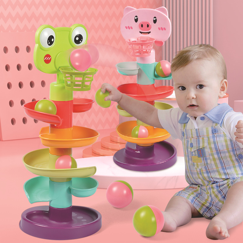 Los niños girando pista bola rodando diapositiva bebé jengle bebé divertido juguete educativo 1 juguete 3 años de edad