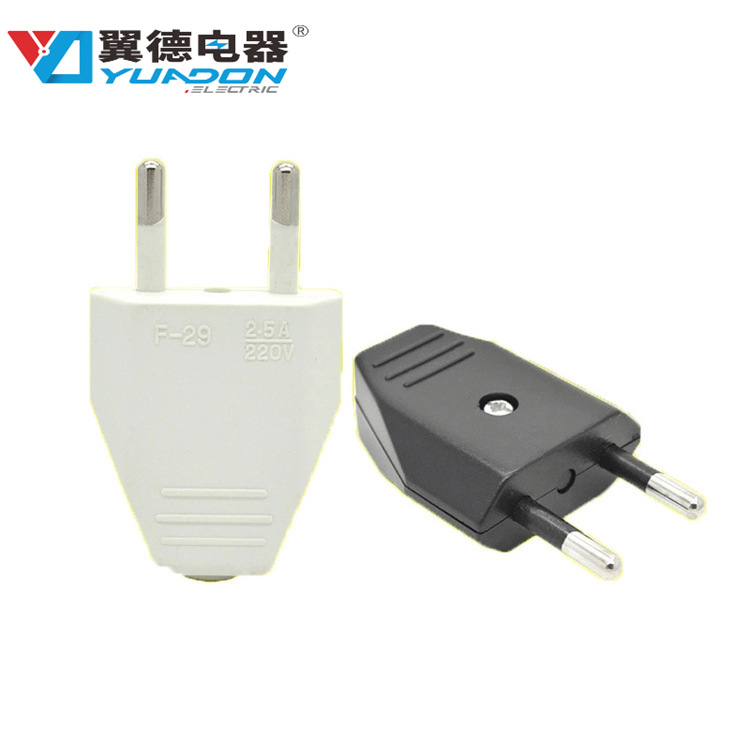 yuadon VDE欧标欧规装配式小插头二圆德式灯饰接线组装小插头