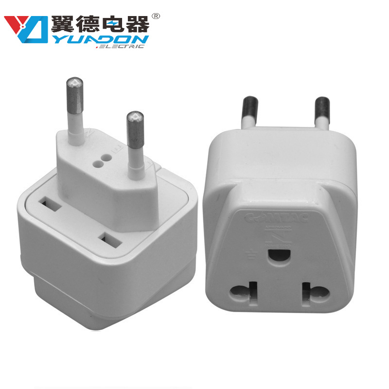 美式转欧式转换插头 美标转欧标旅行转换插头13A欧规电源转换插头