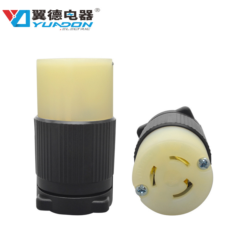 现货NEMA L5-15C美标锁式连接器 防脱组装插座 美式灯饰接线插座