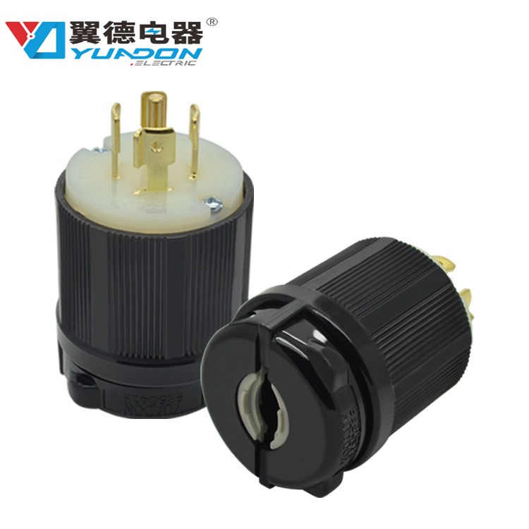 NEMAL21-20P美式20A锁式插头 美标美规大功率发电机防脱电源插头