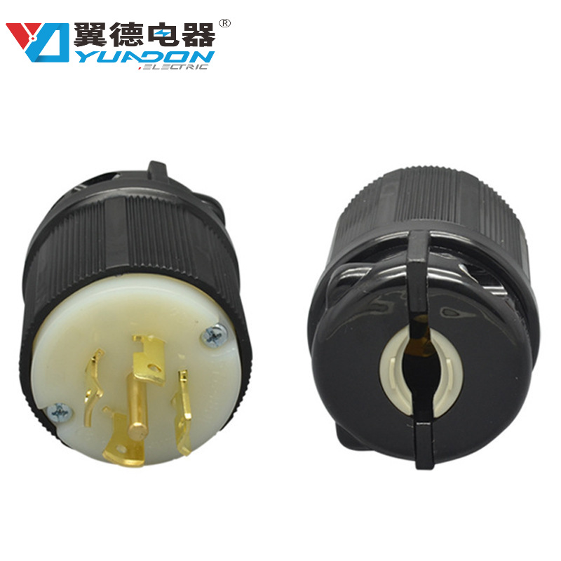 翼德NEMAL22-20P美式航空插头20A防松大功率美标五极工业电源插头