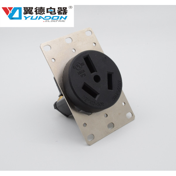 yuadon/翼德美标大功率插座 NEMA10-50R美式工业插头带面板