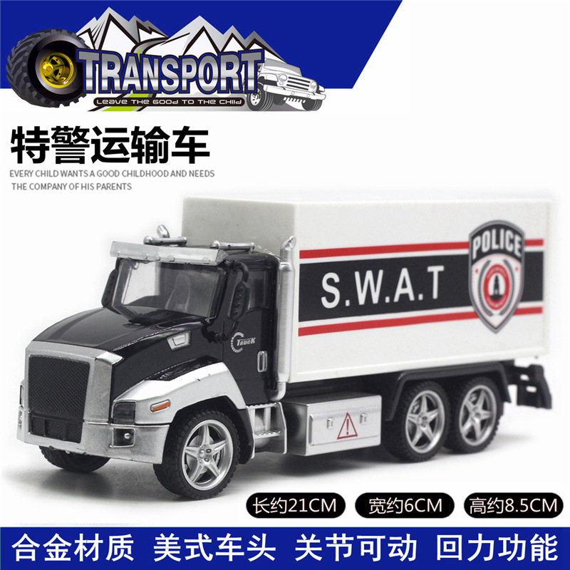 21cm aleación Tire hacia atrás modelo de coche americano policía vehículo ingeniería vehículo camión de bomberos modelo de coche juguete transfronterizo Venta caliente