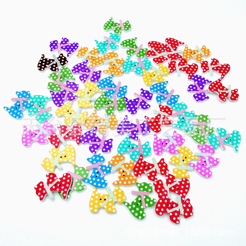 Envío gratis lindo cachorro botones de madera accesorios hechos a mano para niños 50 pcs/paquete Mengbao camisa de todo fósforo