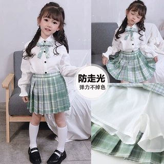 【清仓】儿童短裙大童春秋jk制服格子半身裙女孩裙子学院风百褶裙