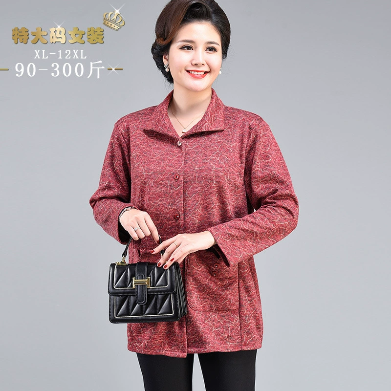 8877 Весна и осень женская куртка среднего и пожилого возраста 12XL плюс 300 Jin утепленная Осенняя женская новая куртка с лацканами