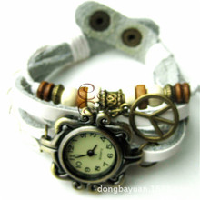 永依厂家和平吊坠手工编织多层牛皮手表手链韩版时尚饰品BLMW-004