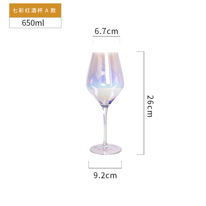 Colorido de iones chapado regalo cristal copa de vino copa de champán colorido copa de vino Copa pequeña Hada copa de vino