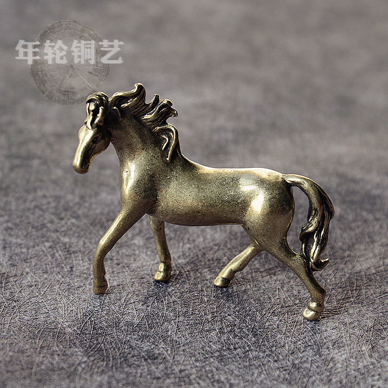 Brass Horse to Success Zodiac Horse Ornaments Home Ornaments Office Desktop Tea Pet Paper Paperweight Ornaments Copper Horse Ornaments