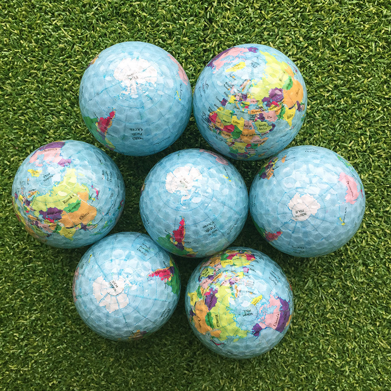 Golf new ball supplies pattern double ball gift crystal transparent ball snow Earth printable LOGO