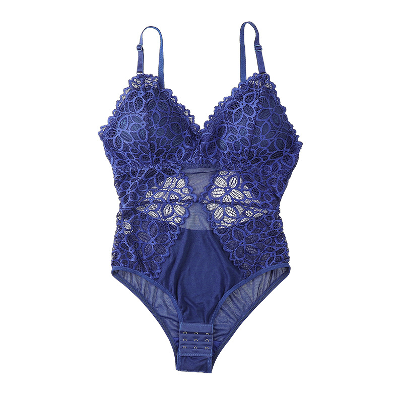 Sexy de una pieza de malla de encaje ropa interior de las mujeres nuevo Delgado transpirable push up pecho soporte sexy inalámbrico sujetador de las mujeres